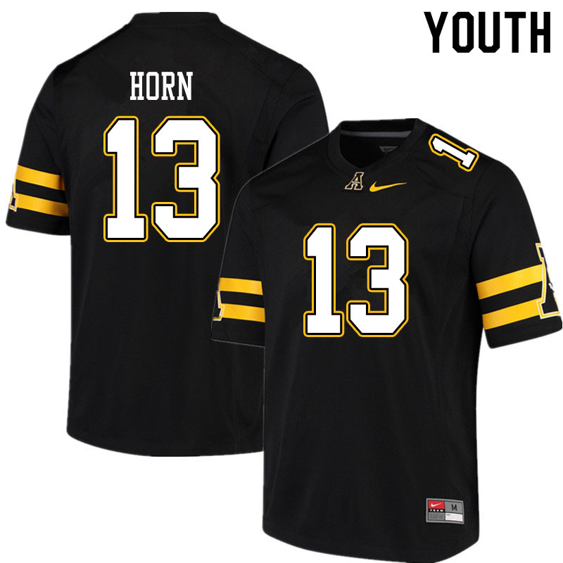 Youth #13 Christan Horn Appalachian State Mountaineers College Football Jerseys Sale-Black